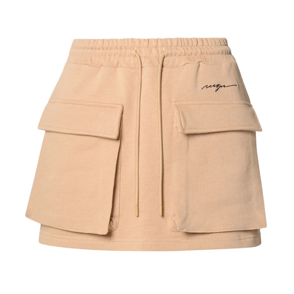MSGM Logo Embroidered Drawstring Mini Skirt